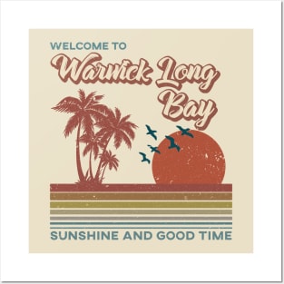 Warwick Long Bay Beach - Warwick Long Bay Beach Retro Sunset Posters and Art